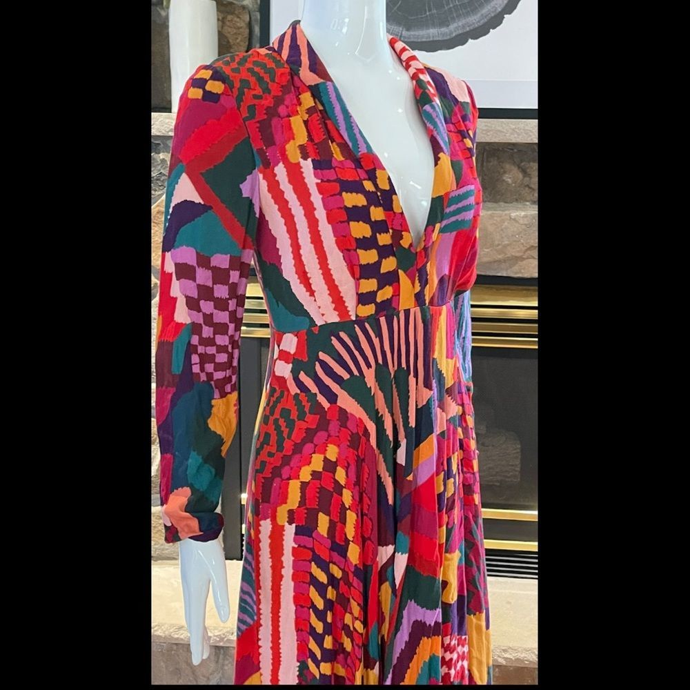 FARM RIO Red Abstract Patches Maxi Dress - Picture 8 of 10